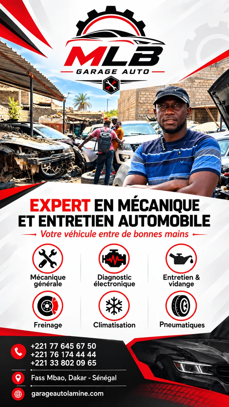 Kakemono MLB Garage Auto : votre véhicule entre de bonnes mains, Fass Mbao, Dakar